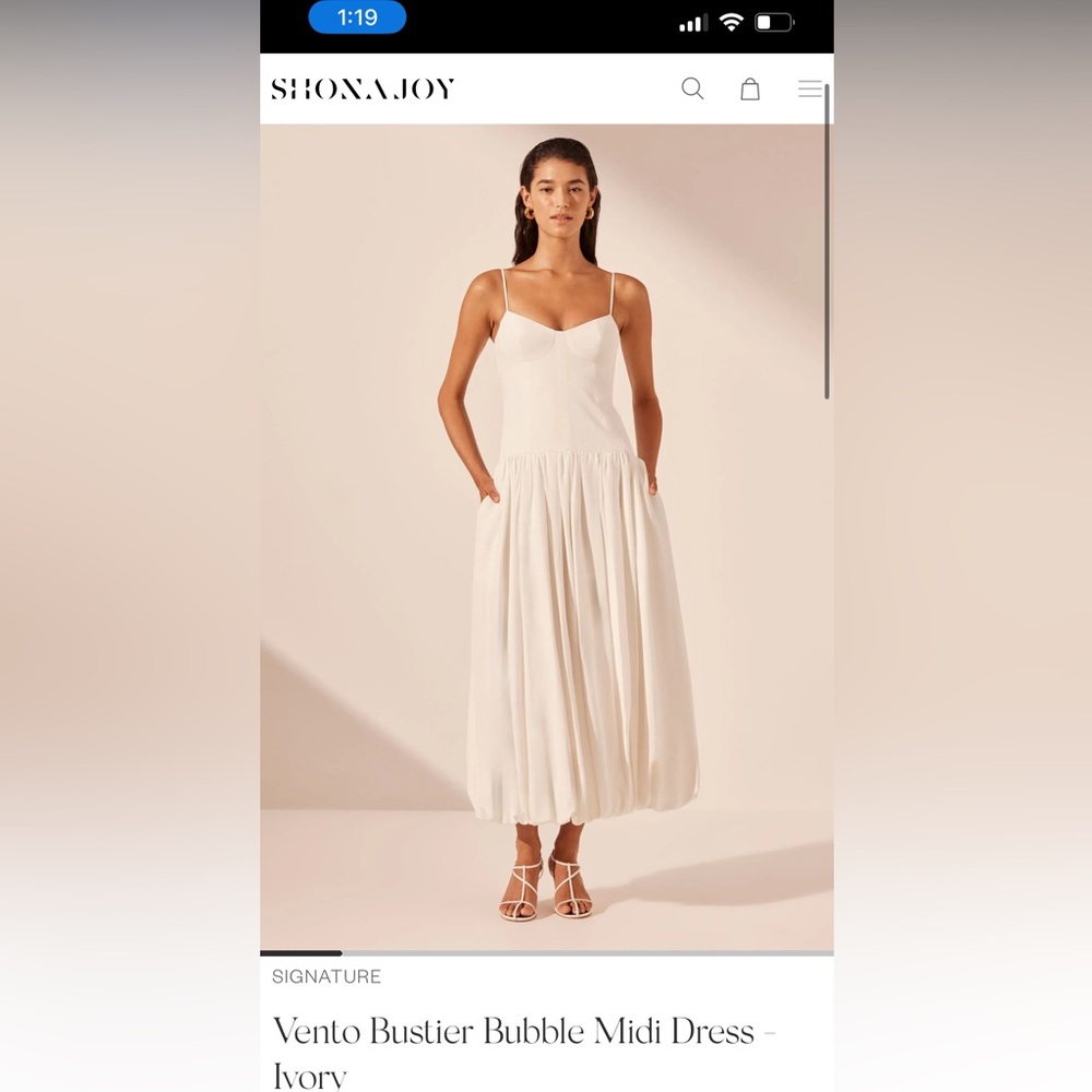 Shona Joy - Vento Bustier Bubble Midi Dress - Ivory